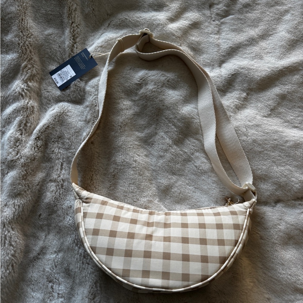 Checkered Beige Shoulder Bag
